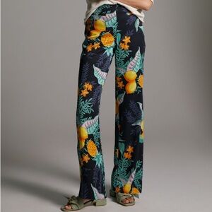 Floral Print Wide-Leg Pants